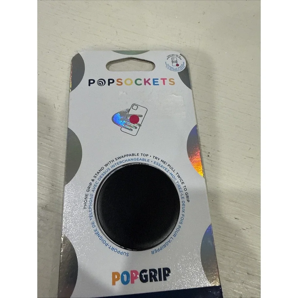 PopSockets PopGrip Premium Phone Grip & Stand - Black New Free Shipping